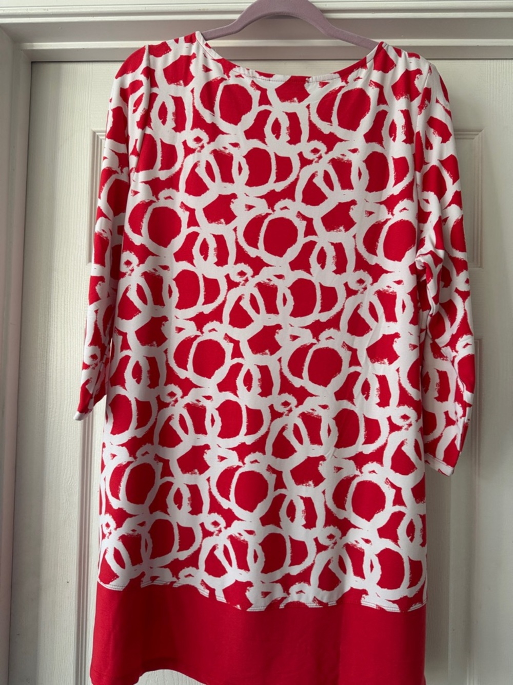 Susan Graver Red and Blue Patterned 3/4 Sleeve Blouse Duo - Picture 3 of 8